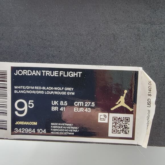 Air Jordan True Flight \'White Cement\' Mens Sz 9.5 342964-104 main image 4
